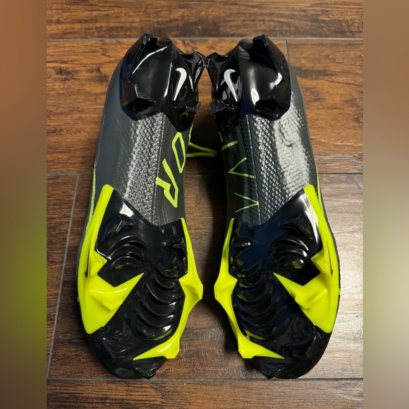 Nike Vapor Edge Pro 360 Ghost Laces Cleats Men Size 9 Neon/Smoke Gray Fast Ship - Picture 7 of 11